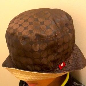 Reversible Hat - Brown Polka Dot & Cream